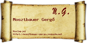Mosztbauer Gergő névjegykártya